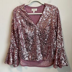 Moulinette Soeurs V-neck Sequined Blouse 0